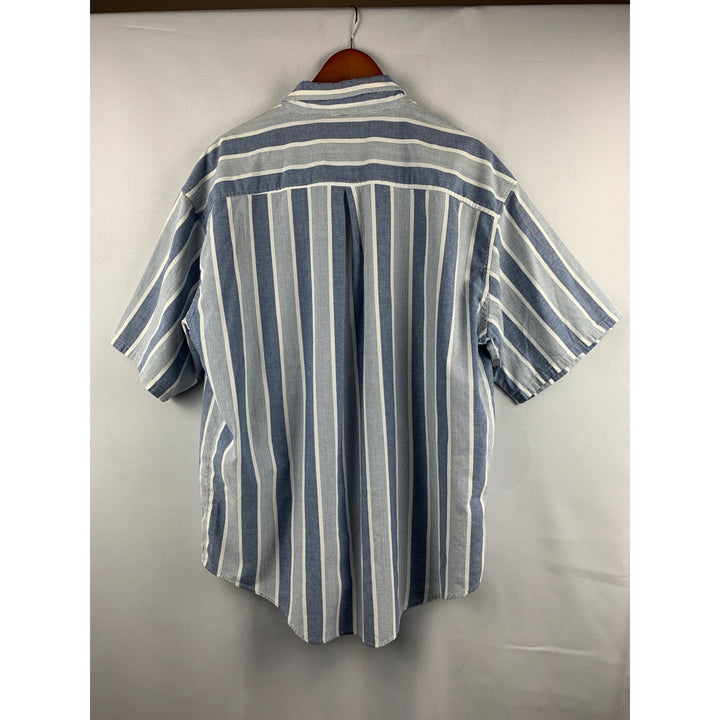 Levis San Francisco Mens XL Blue & White Striped Button-Up Shirt