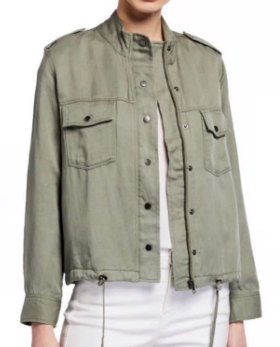 Rails Collins Utility Linen‑Blend Green Jacket SzL