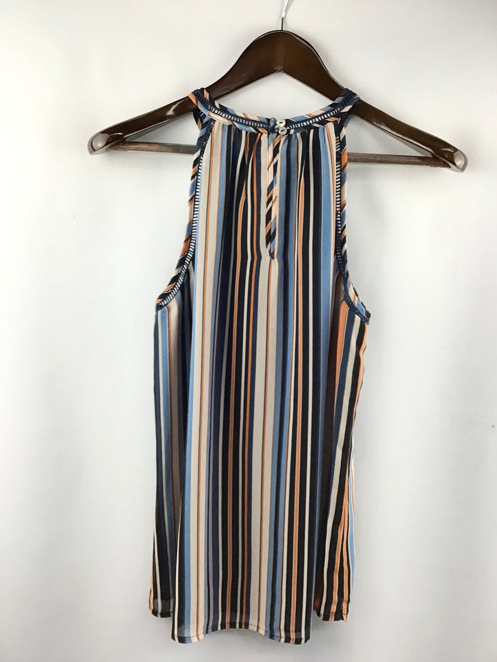 Women’s Daniel Rainn Striped Halter Tank Top Size M