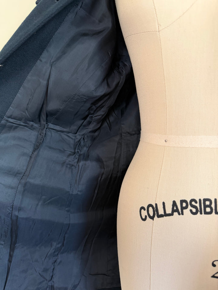 Calvin Klein Collection Navy Wool Utility Car Coat Jacket Minimalist 90s Y2K
