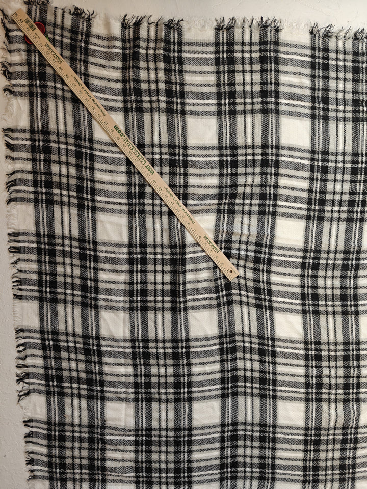Women Unbranded Plaid Blanket Scarf Black White One Size