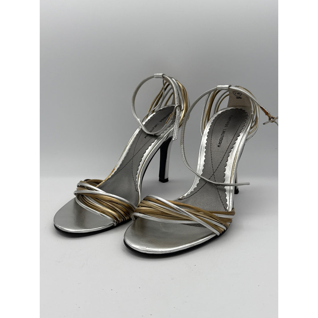 Chinese Laundry Womens Metallic Strappy High Heels Size 7M