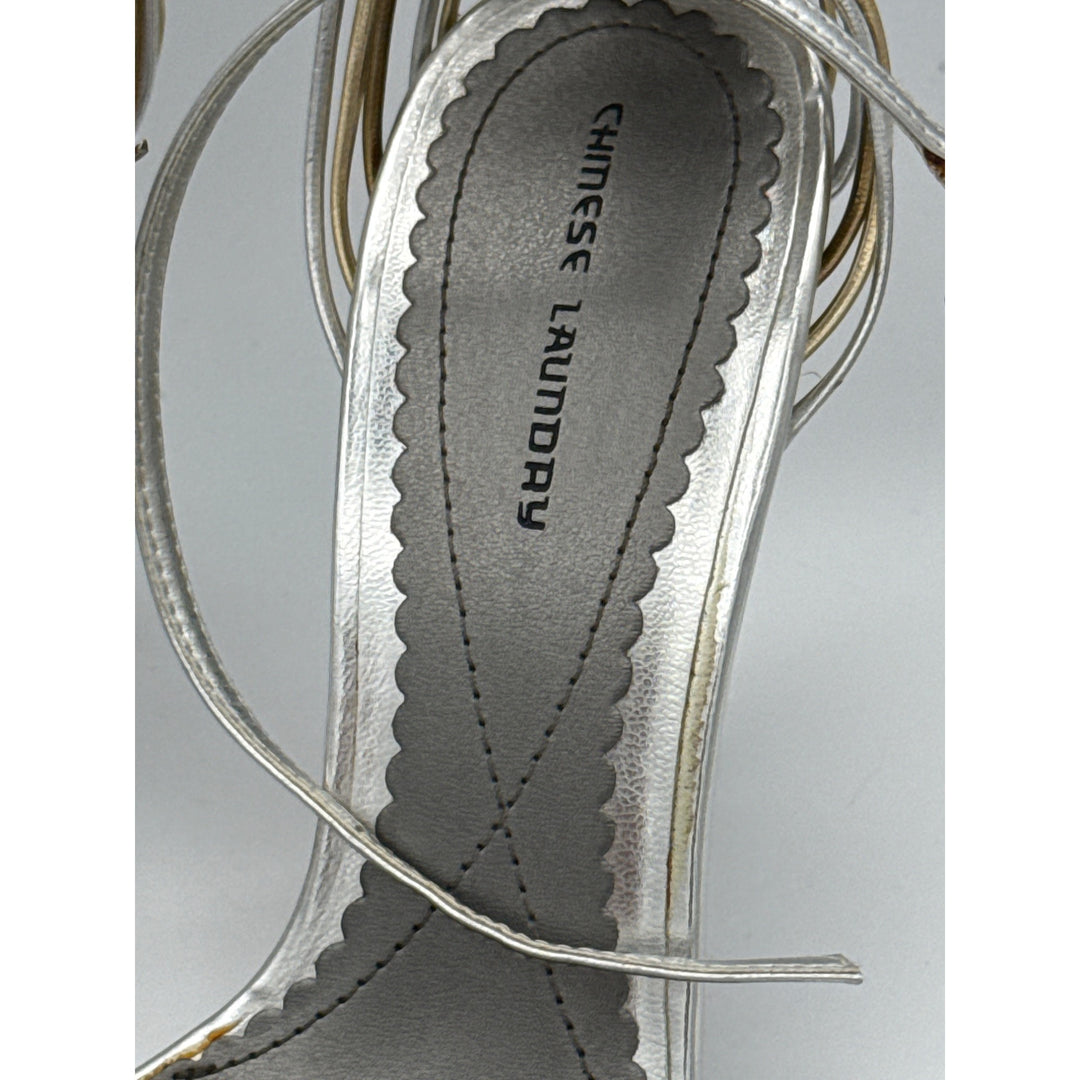 Chinese Laundry Womens Metallic Strappy High Heels Size 7M
