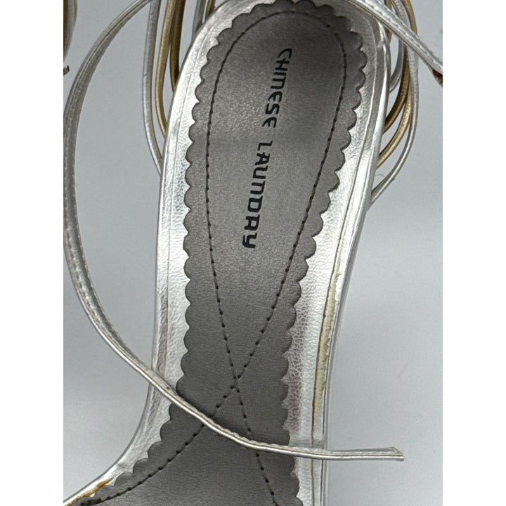 Chinese Laundry Womens Metallic Strappy High Heels Size 7M