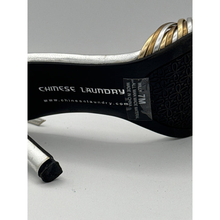 Chinese Laundry Womens Metallic Strappy High Heels Size 7M
