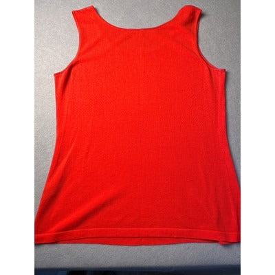 Womens Lafayette 148 NY Red Knit Tank Top Size M