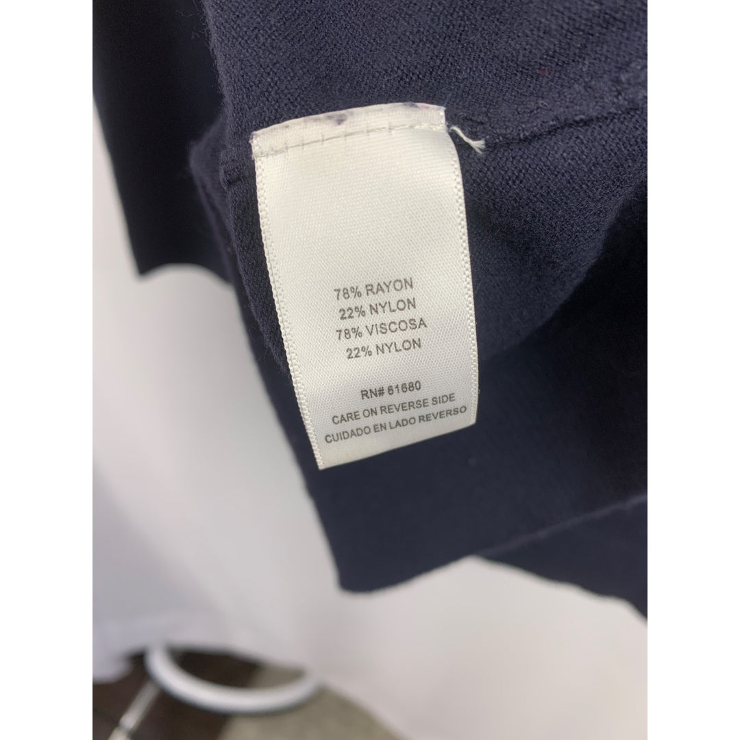 525 America Womens Navy V-Neck Sweater S Rayon/Nylon