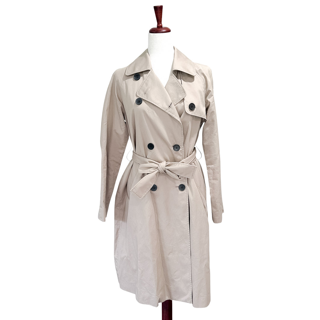 Everlane Small The Modern Trenchcoat Women's Double Breasted Preppy Khaki Long Belted