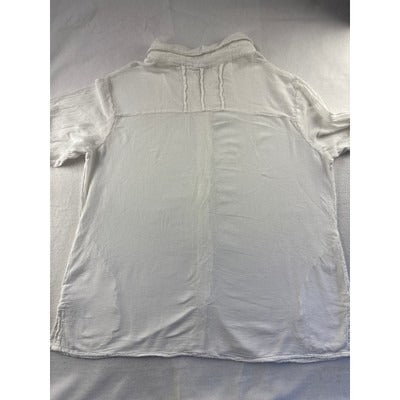 Oh My Gauze! Womens White Button-Up Shirt - L