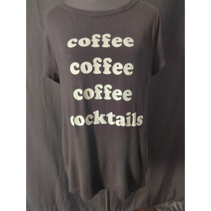 Women's ALYA stretchy black T-shirt size medium.