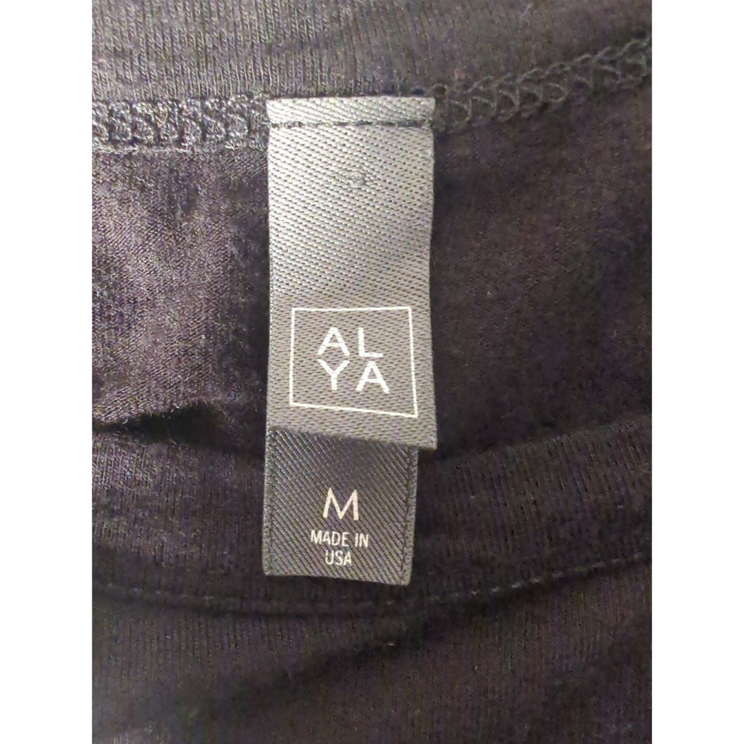 Women's ALYA stretchy black T-shirt size medium.