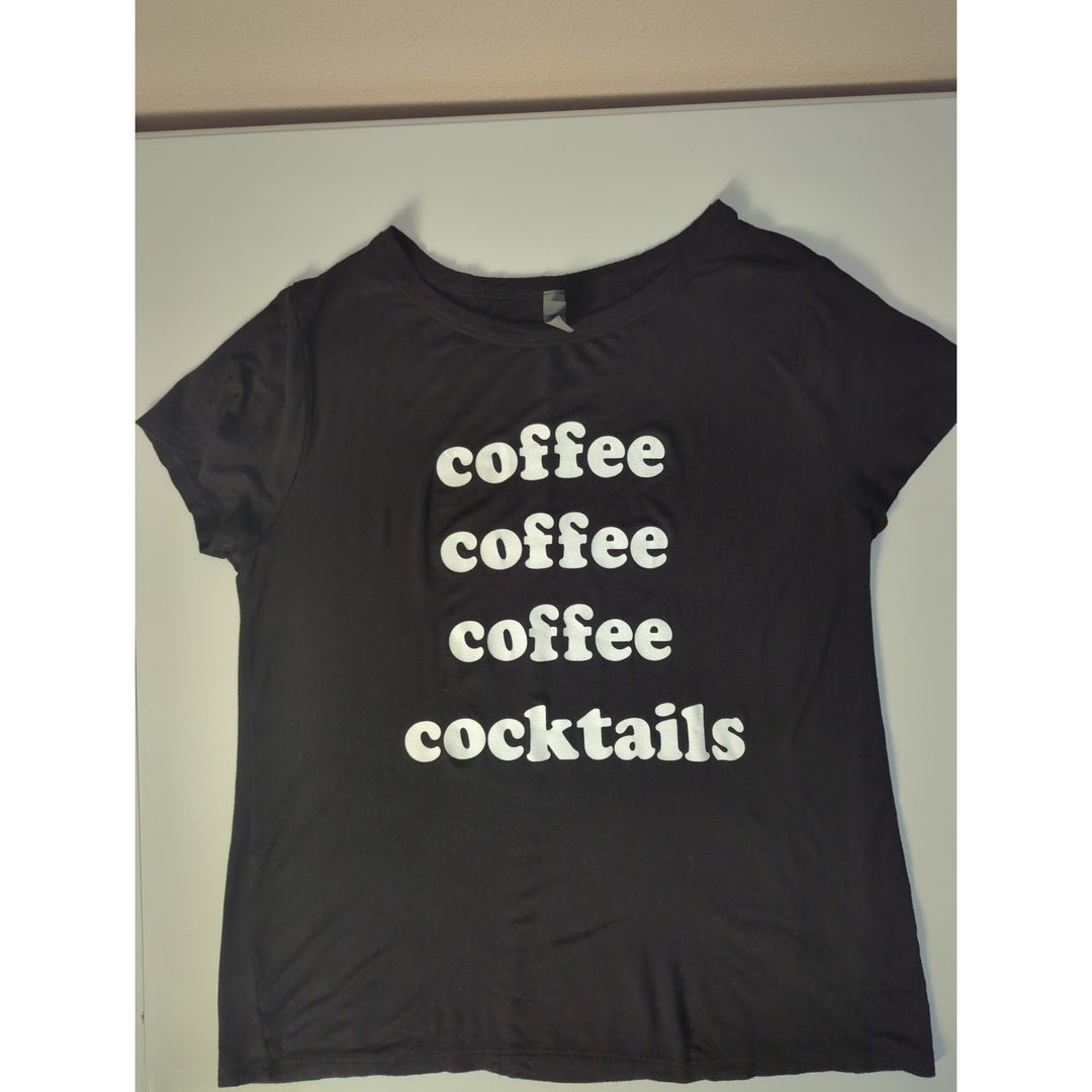 Women's ALYA stretchy black T-shirt size medium.