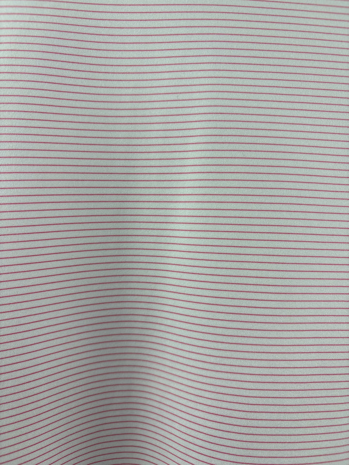 Men’s Peter Millar XL White Golf Polo w/ Pink Pinstripes