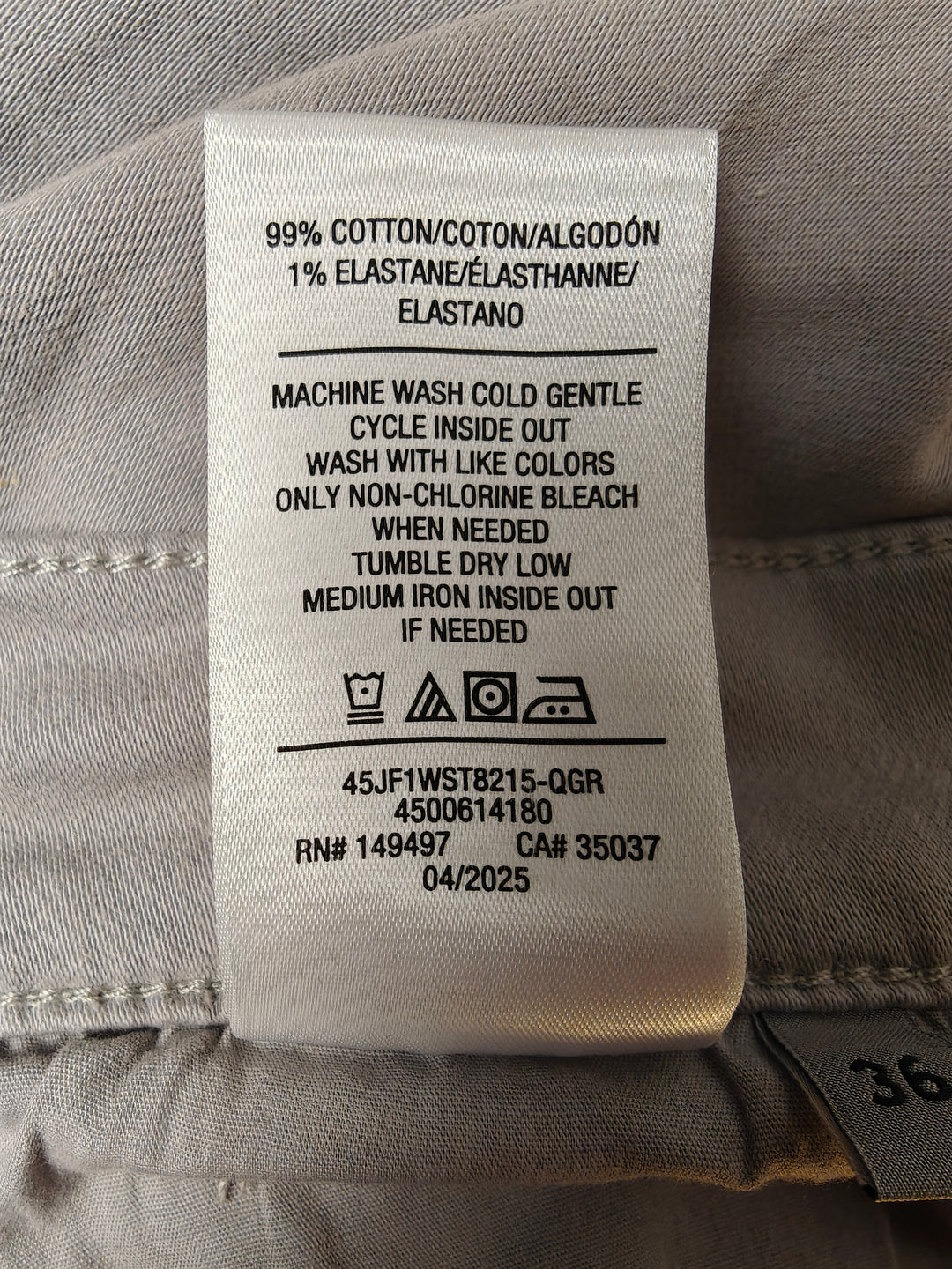 Mens Joes Jeans Slim Fit Gray Pants Size 36