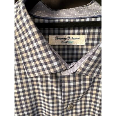 Men’s Tommy Bahama Island Zone Blue Checked Large Button Down Shirt