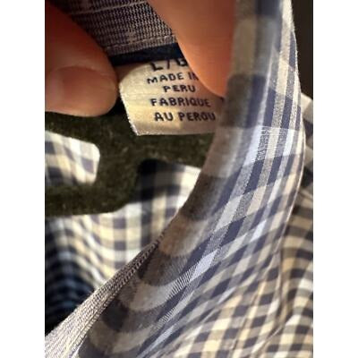 Men’s Tommy Bahama Island Zone Blue Checked Large Button Down Shirt