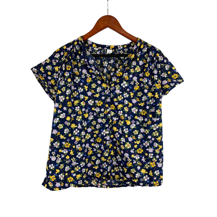 Old Navy Womens Floral Print Blouse S Cotton & Modal Blend