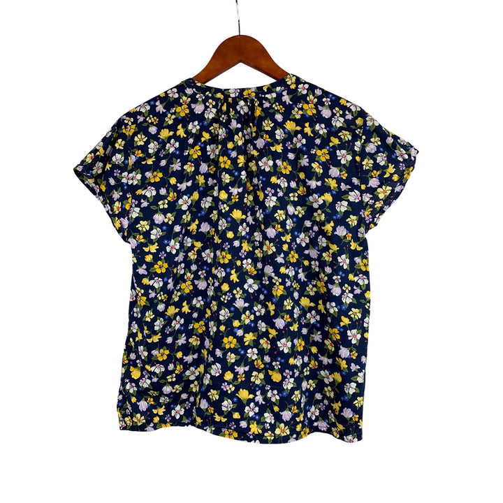 Old Navy Womens Floral Print Blouse S Cotton & Modal Blend