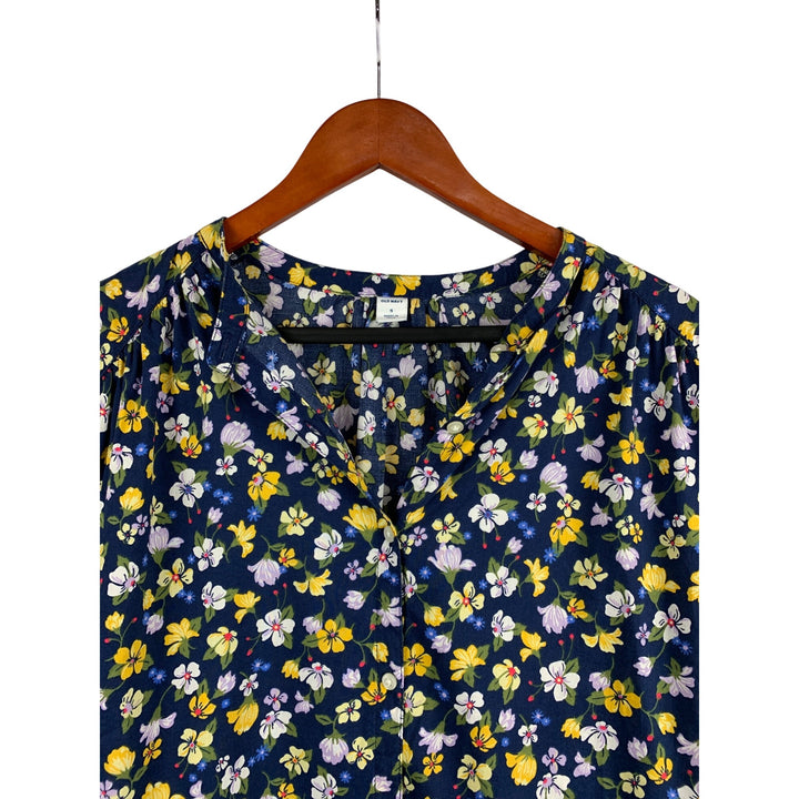 Old Navy Womens Floral Print Blouse S Cotton & Modal Blend