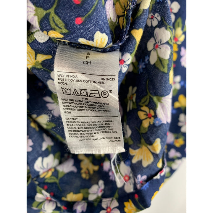 Old Navy Womens Floral Print Blouse S Cotton & Modal Blend