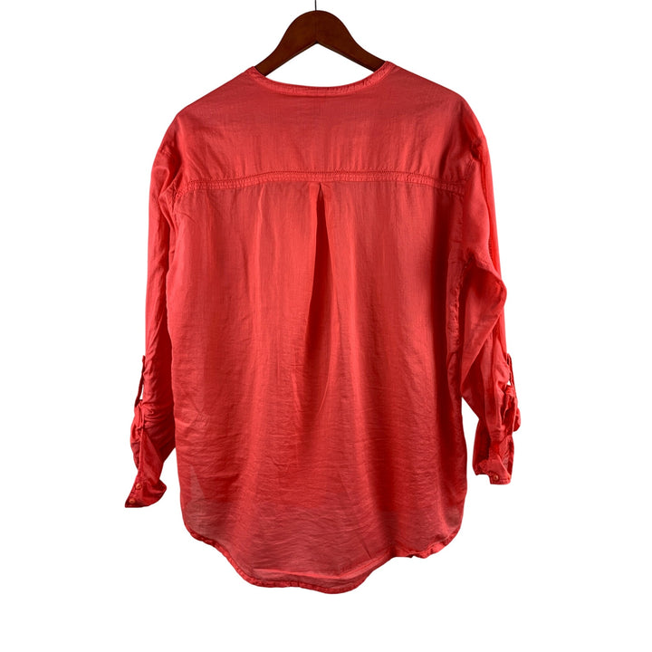 Michael Stars Womens Coral Button-Up Shirt Medium 100% Cotton Made In China