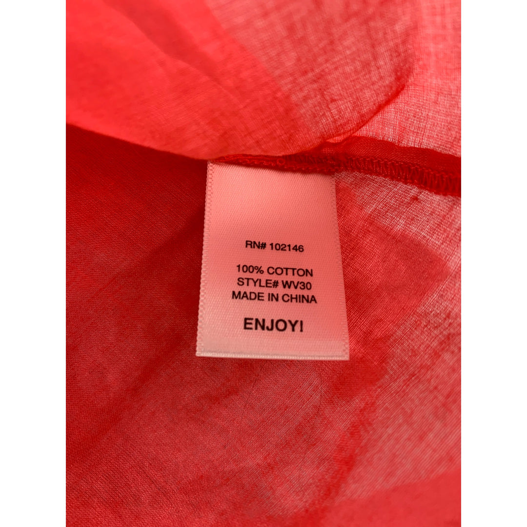 Michael Stars Womens Coral Button-Up Shirt Medium 100% Cotton Made In China