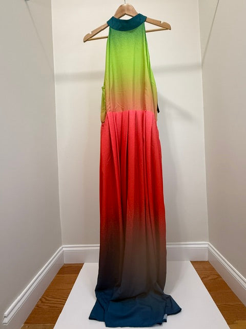 New York &amp; Company Ombre Tie Dye Halter Maxi Dress SzXL NWT