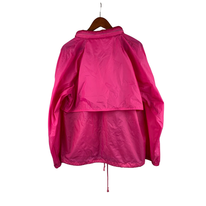 Vintage Raingear Pink Windbreaker Jacket Nylon Drawstring Waist Ventilated Size L