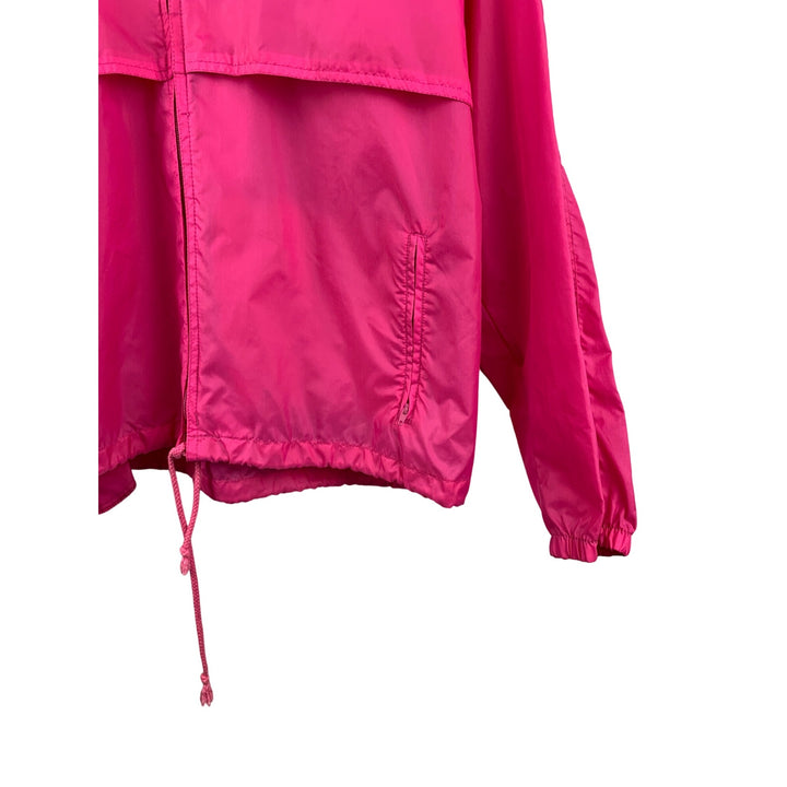 Vintage Raingear Pink Windbreaker Jacket Nylon Drawstring Waist Ventilated Size L