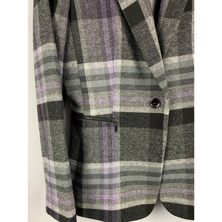 Tahari Arthur S. Levine Plaid Blazer Jacket Chic Professional Layering Piece