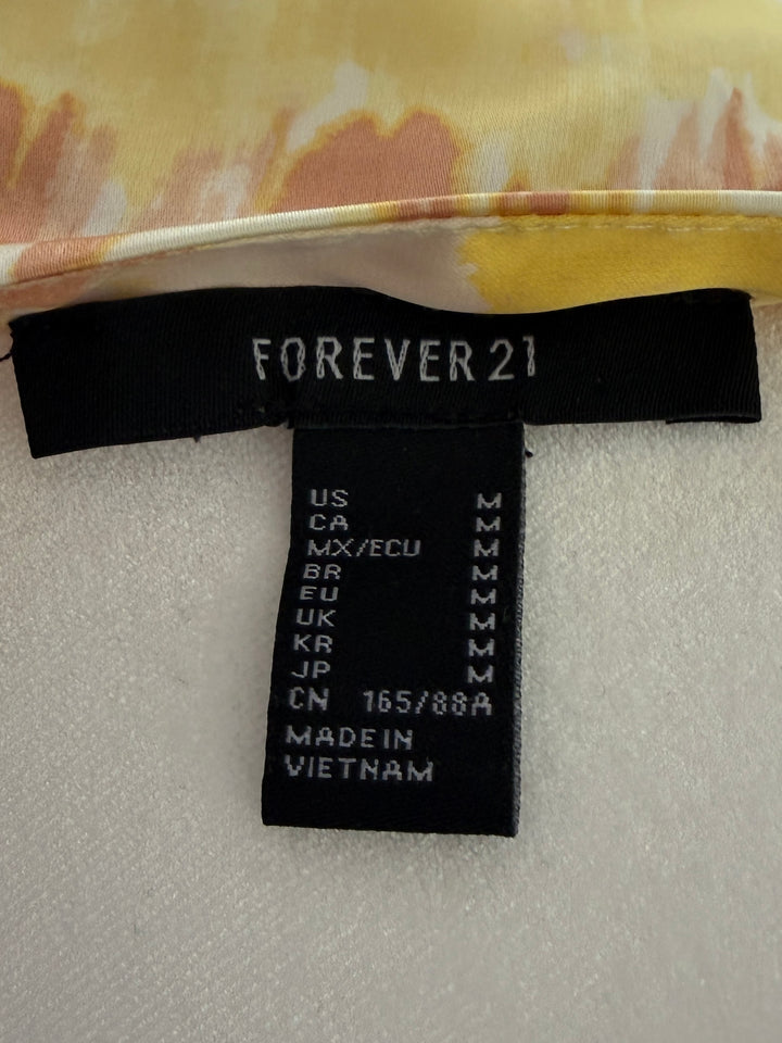 Forever 21 Women’s Yellow/Orange Tie Dye Slip Adjustable  Maxi Dress, Size M
