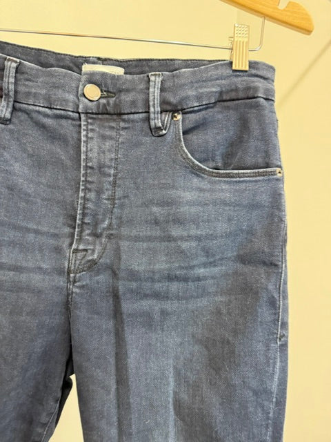 Good American High‑Rise Distressed Skinny Jeans Sz15 (Ankle, Dark Wash)