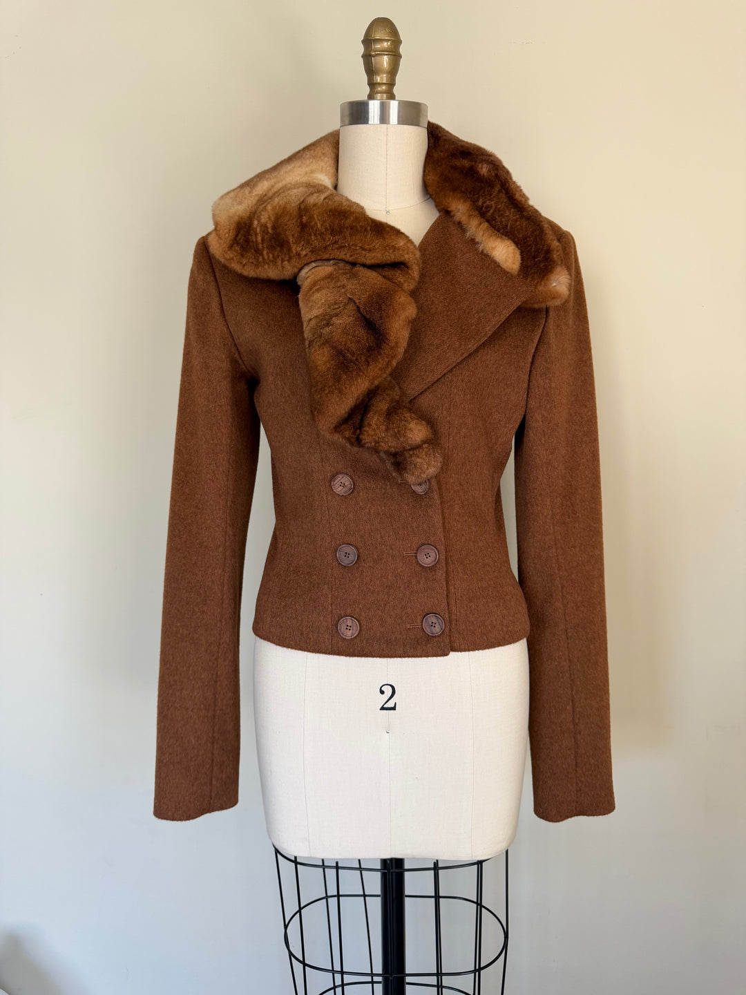 Archival John Galliano Era Christian Dior Chinchilla Fur Accent Jacket