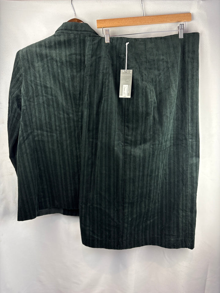Women’s Worthington Size 16 Black Corduroy Skirt &amp; Blazer Set