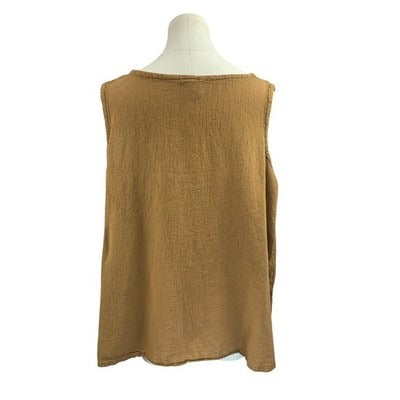 Oh My Gauze! Women’s Brown 100% Cotton Blouse Size L – Lightweight Boho Top