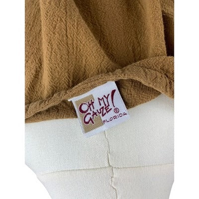 Oh My Gauze! Women’s Brown 100% Cotton Blouse Size L – Lightweight Boho Top