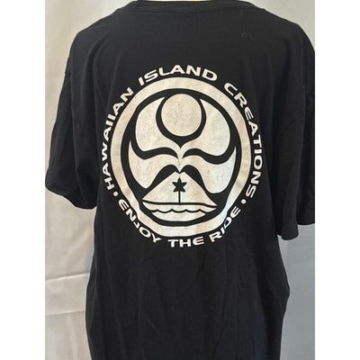 Hawaiian Island Creations Black Graphic T-Shirt Unisex Cotton Casual Wear L