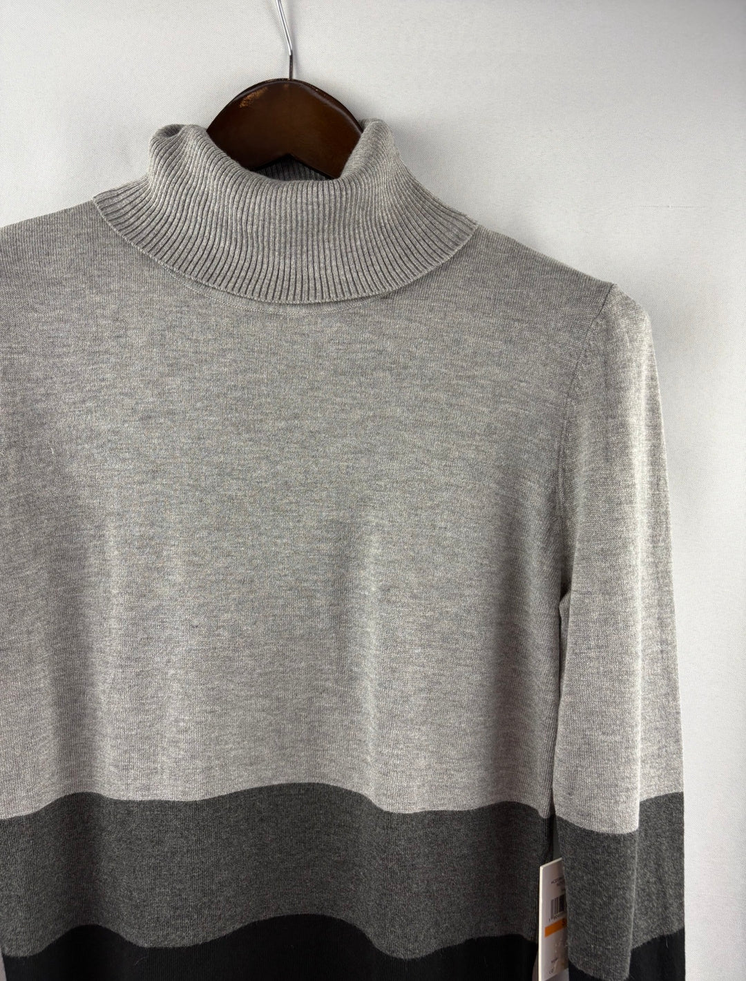 Women’s Calvin Klein Small Black & Gray Striped Turtleneck