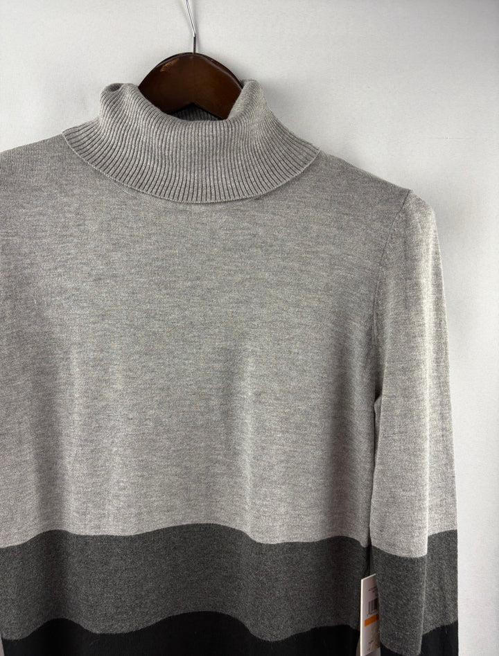 Women’s Calvin Klein Small Black & Gray Striped Turtleneck