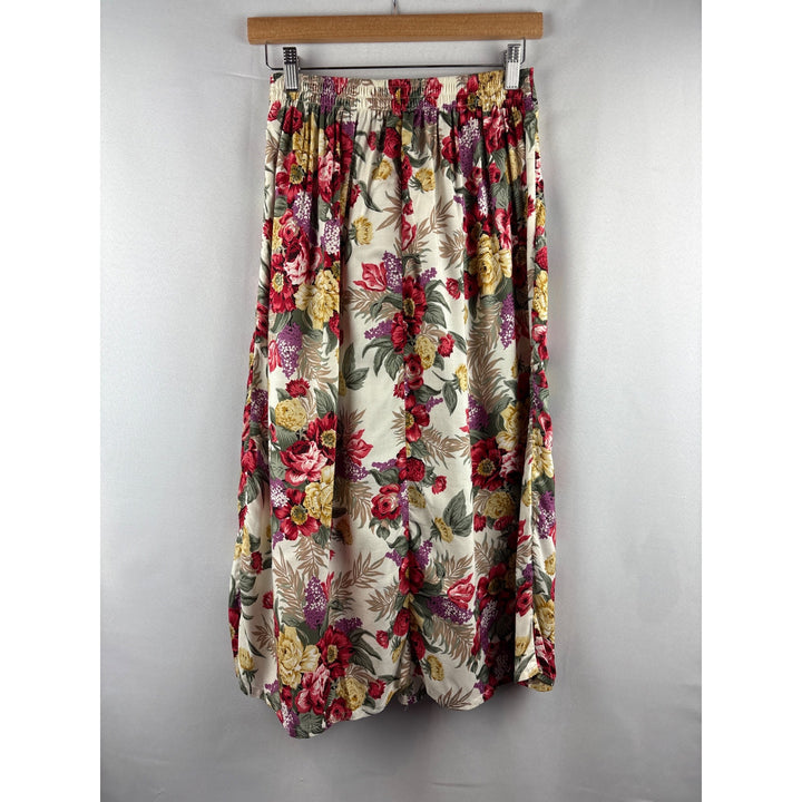 Vintage Fritzi Petites Floral Pleated Skirt PM Rayon USA Made