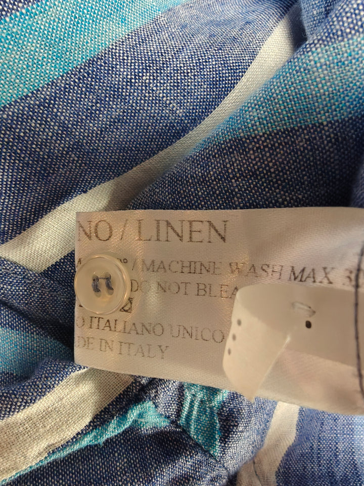 Mens Sartoria Saracena Linen Shirt Blue Size L
