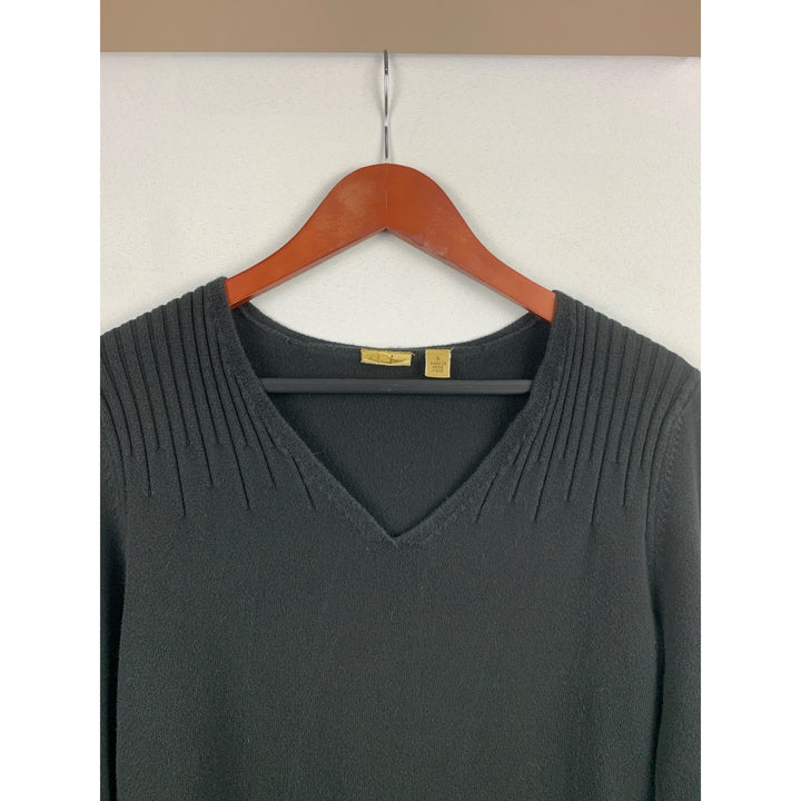 Castro Womens V-Neck Sweater Size S Black Cotton Blend