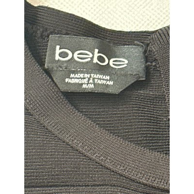 Bebe M Slim Fit Stretchy Black Dress with black and white design tank dress