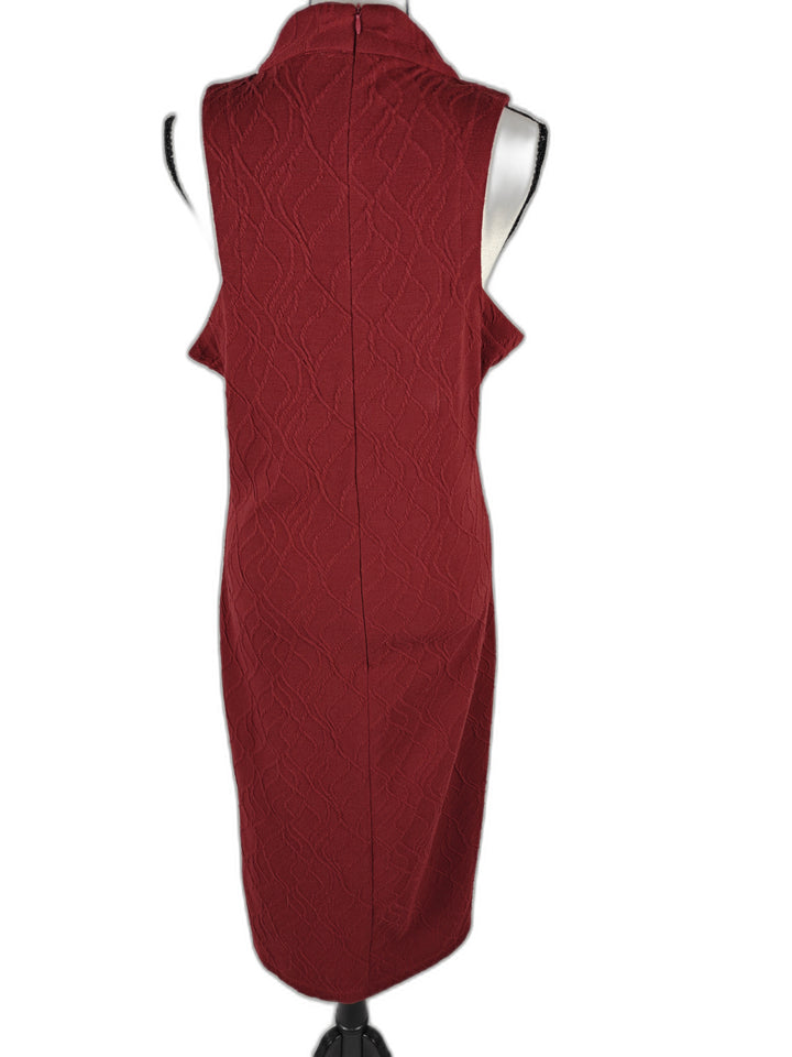 Women’s The Coverii Sleeveless Mock Neck Midi Dress Red Size Large