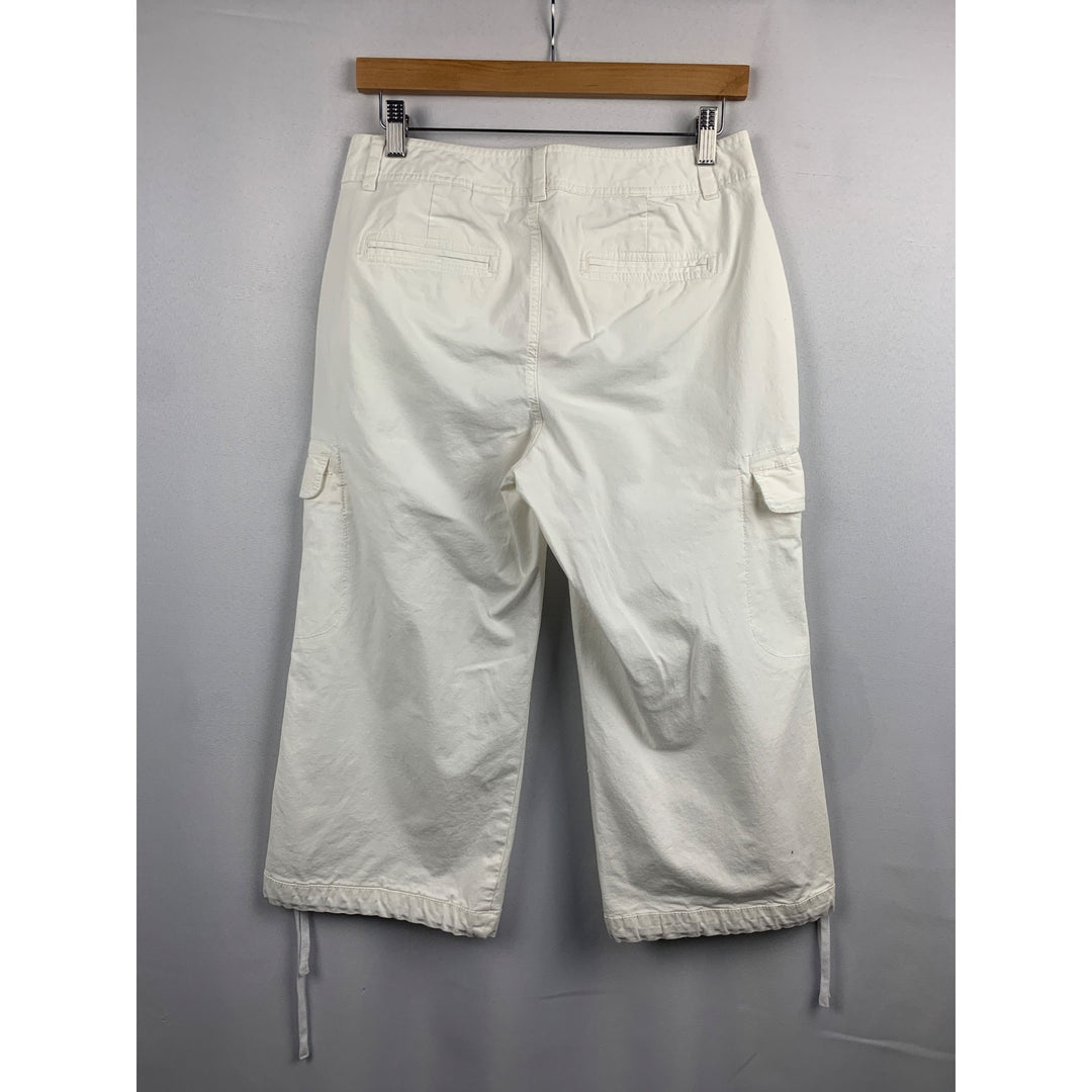 Dockers Womens Mid Rise Curvy Cargo Pants Size 6 Cotton/Spandex White