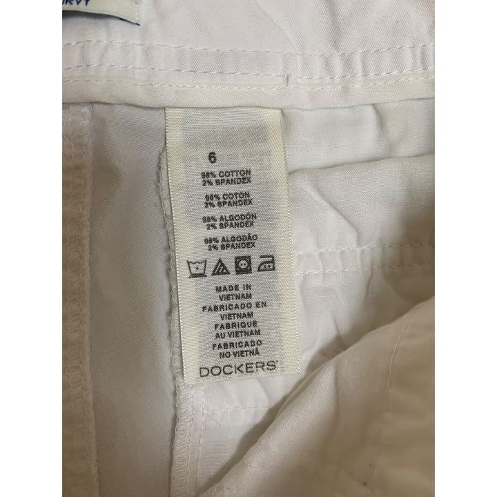 Dockers Womens Mid Rise Curvy Cargo Pants Size 6 Cotton/Spandex White