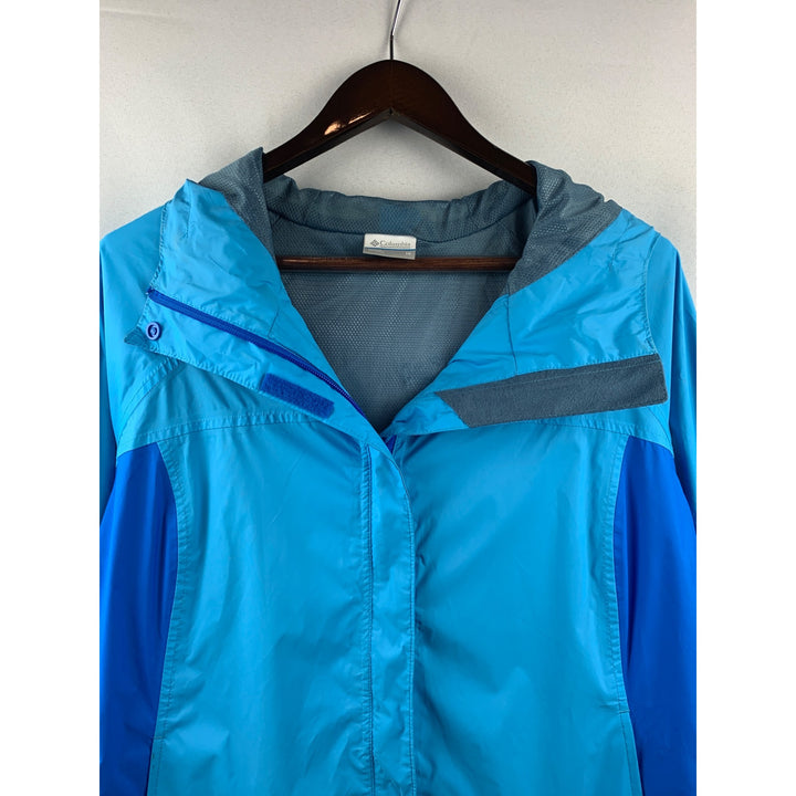 Women’s Columbia Blue Rain Jacket Size 1X