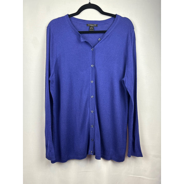 Women’s August Silk Size 1X Cobalt Blue Buttoned Cardigan