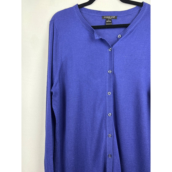 Women’s August Silk Size 1X Cobalt Blue Buttoned Cardigan