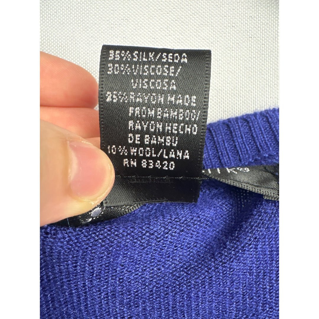 Women’s August Silk Size 1X Cobalt Blue Buttoned Cardigan